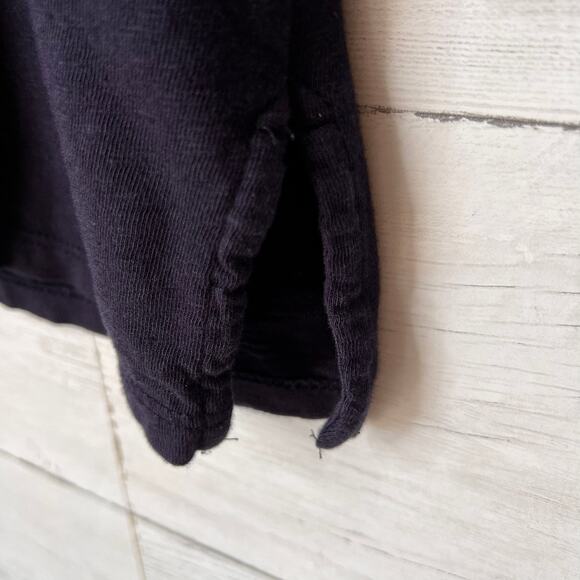 Talbots Top Womens Size MP Navy Split-Neck Embroidered Tunic Floral Detail - Picture 13 of 16